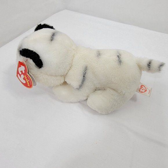 TY Beanie Baby 6" Tundra White Tiger Plush Stuffed Animal Toy with Tags Has Hole - Picture 4 of 11